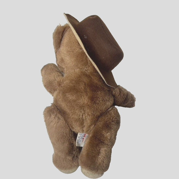 Rare Vintage World of Smiles Teddy Bear Country Western Limbs Jointed 1989 Plush - Picture 5 of 7